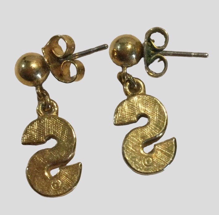 Avon Rhinestone Initial Earrings Letter S