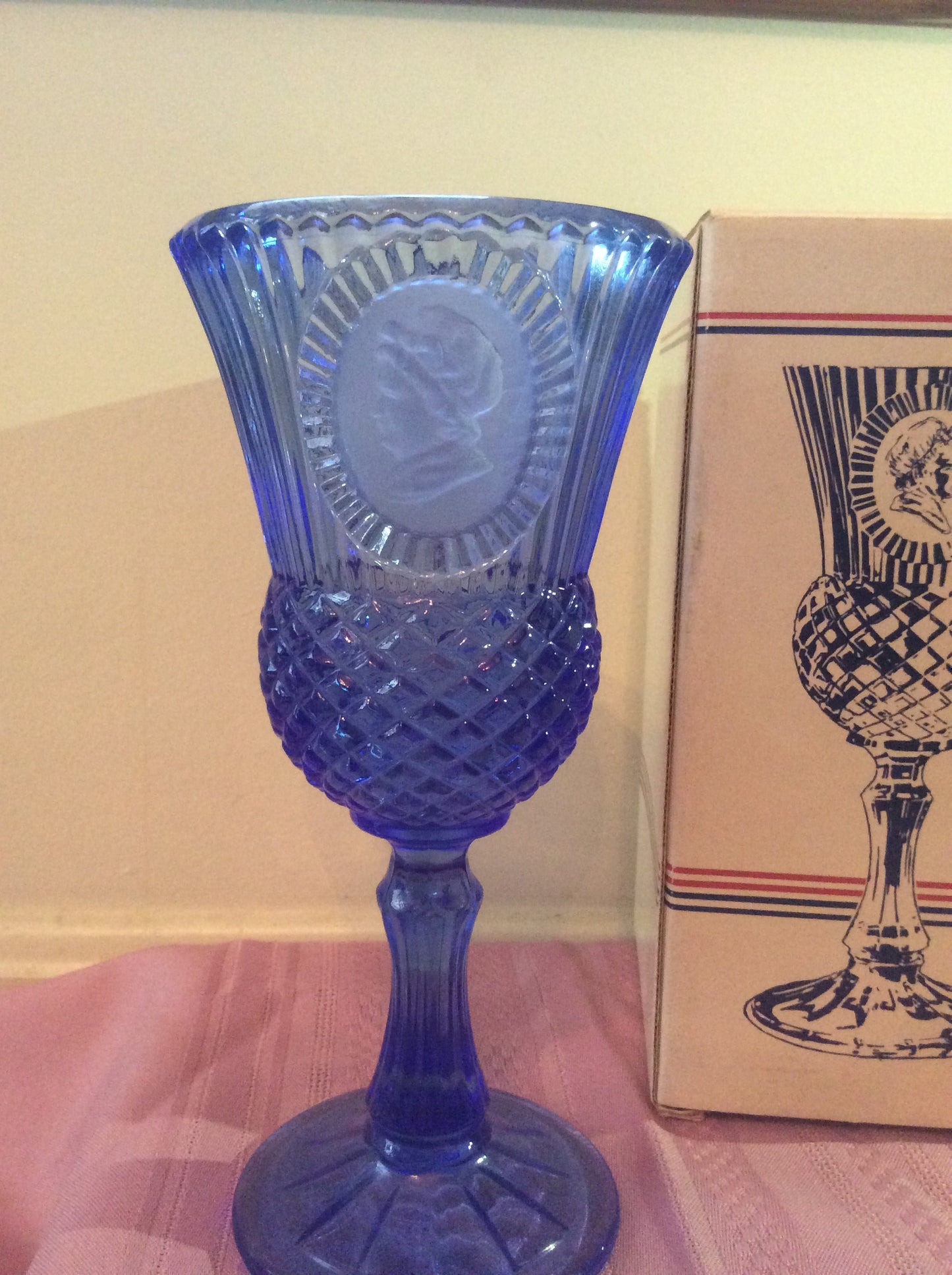 Set of 2 1976 Avon Washington Goblet Candle Holders