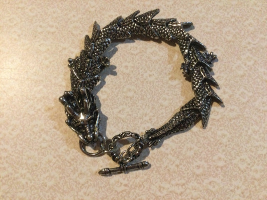 Vtg Silvertone Dragon Bracelet