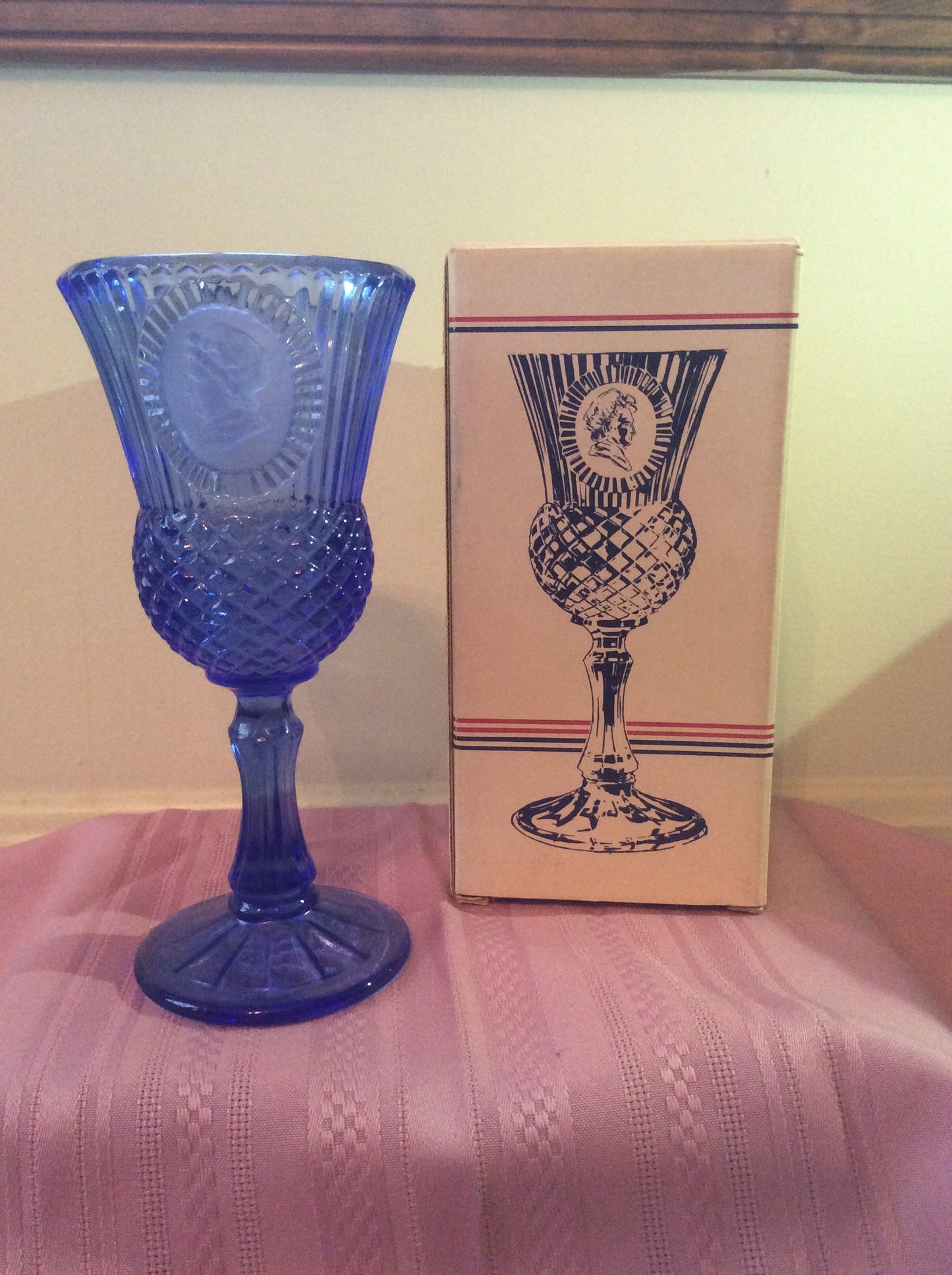 Set of 2 1976 Avon Washington Goblet Candle Holders