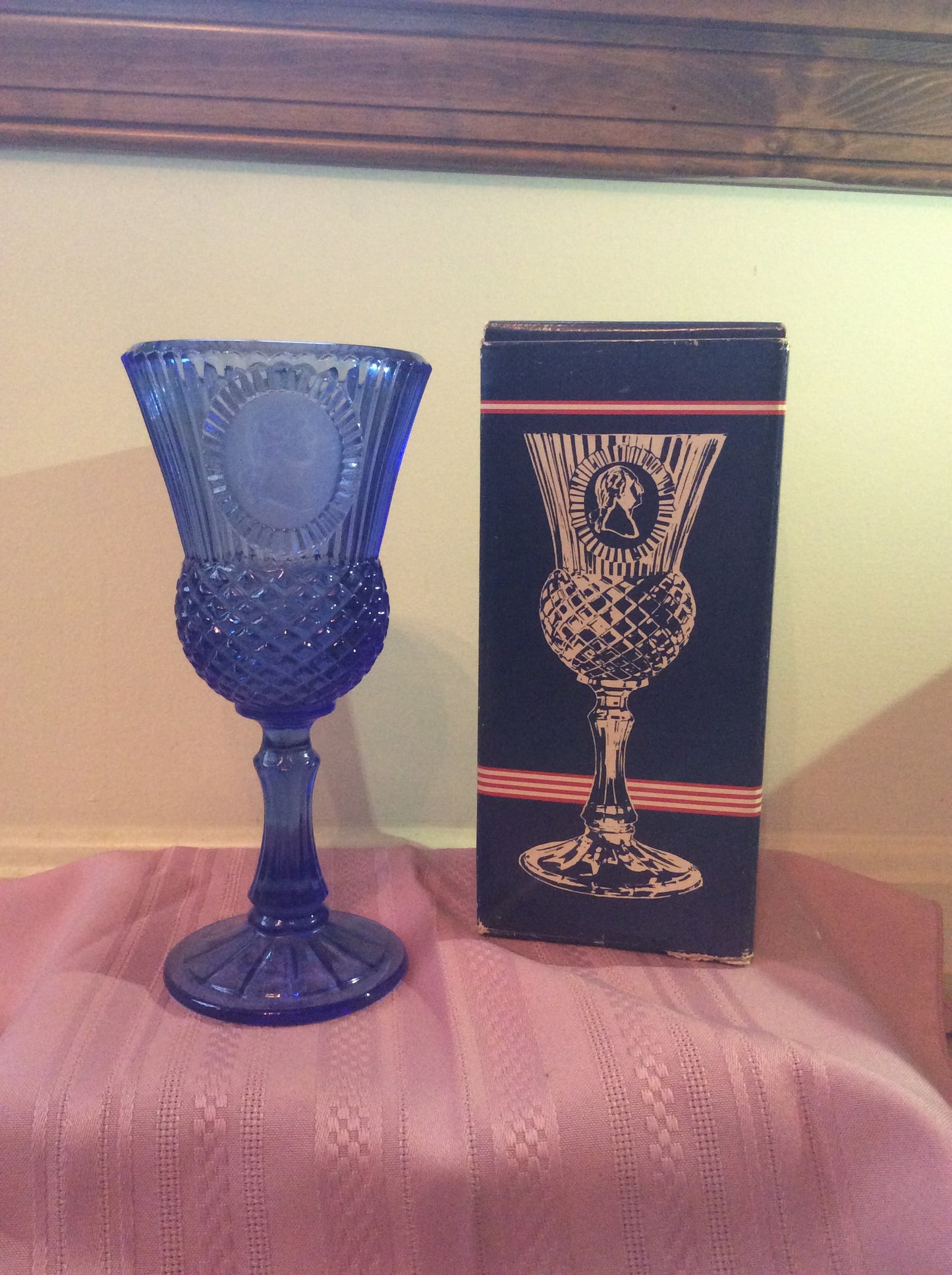 Set of 2 1976 Avon Washington Goblet Candle Holders