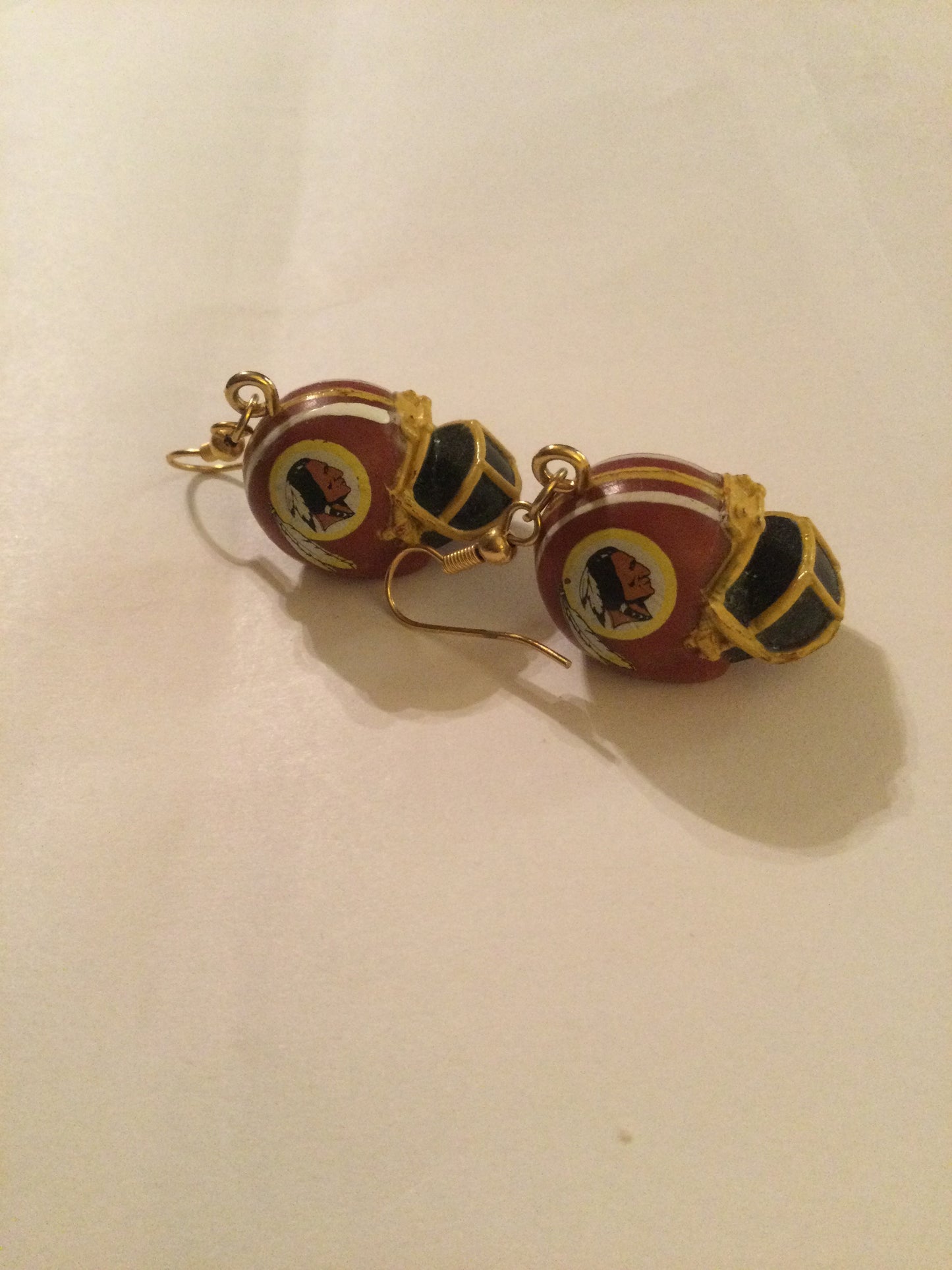 Vtg Washington Redskins Dangle Earrings