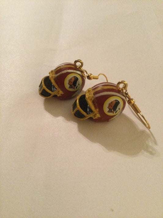 Vtg Washington Redskins Dangle Earrings