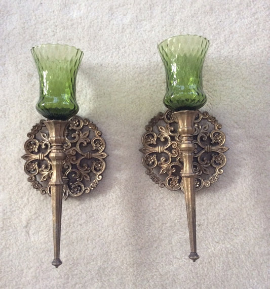 (H#) Homco Sconces with Votive Cups