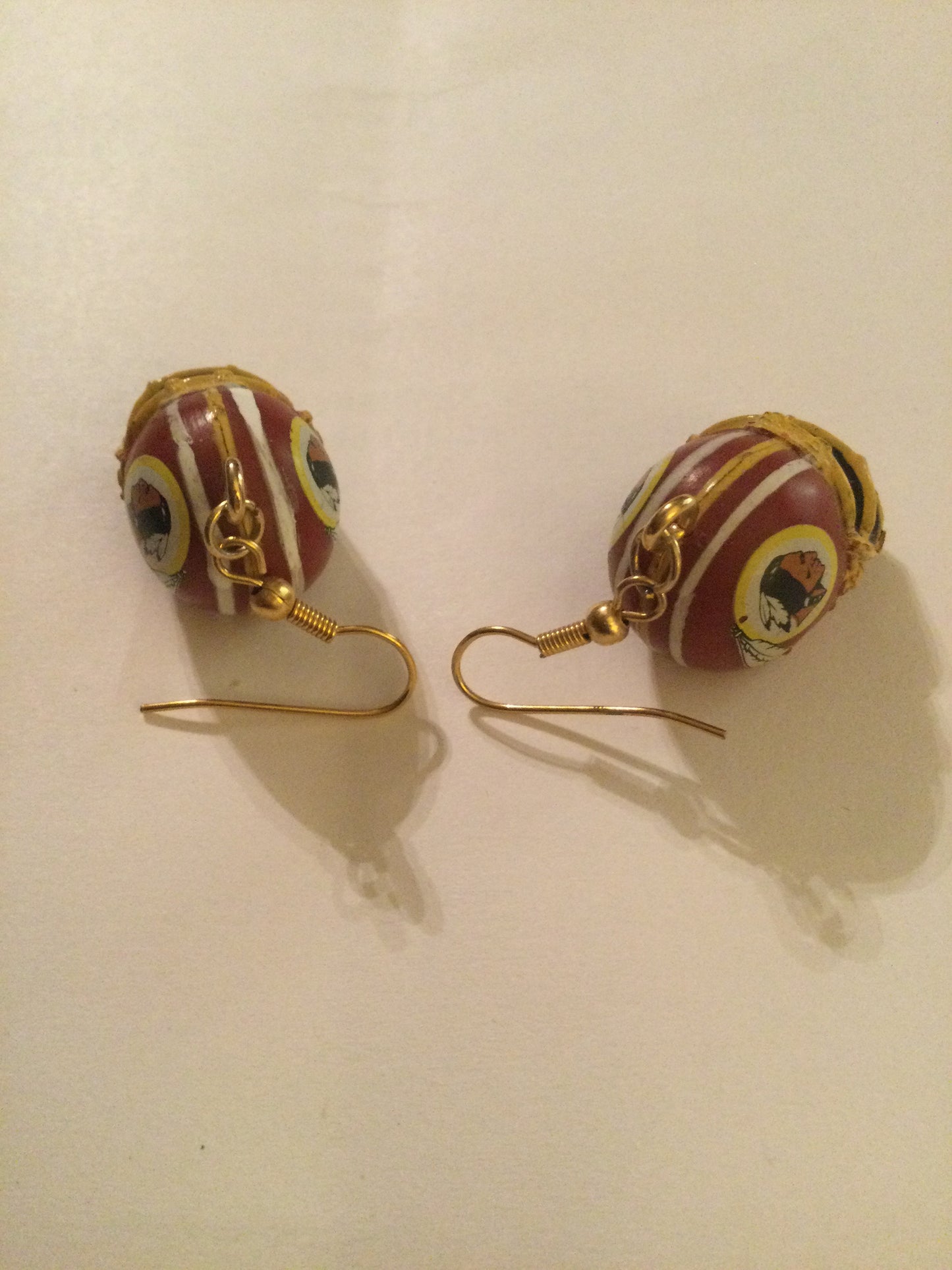 Vtg Washington Redskins Dangle Earrings