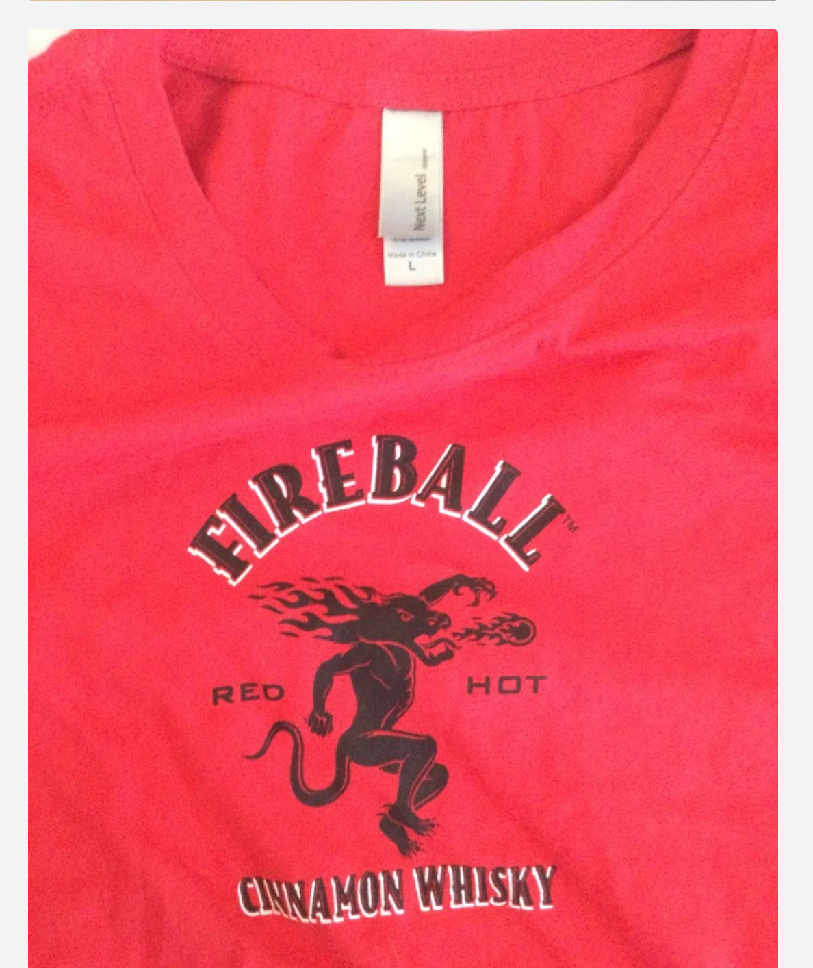 Next Level Fireball Whiskey Tee Women’s Sz L