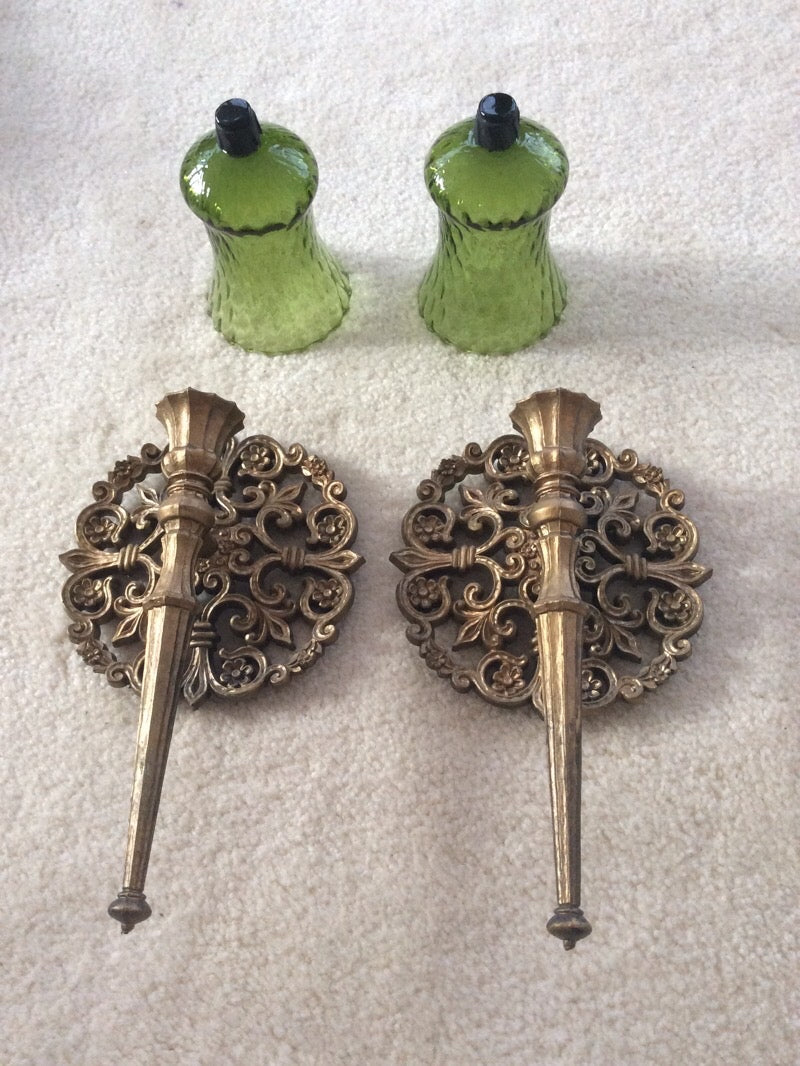 (H#) Homco Sconces with Votive Cups