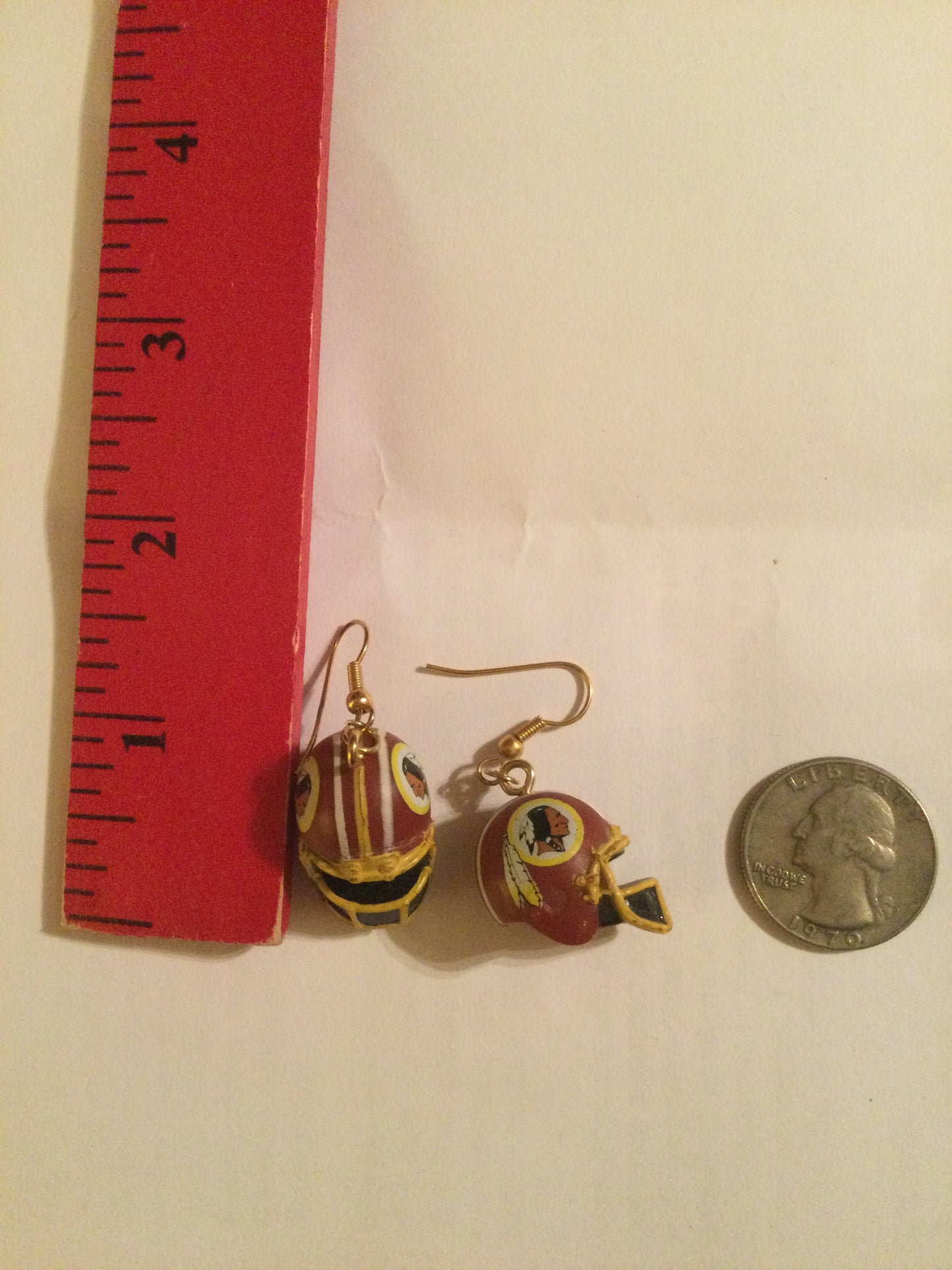 Vtg Washington Redskins Dangle Earrings