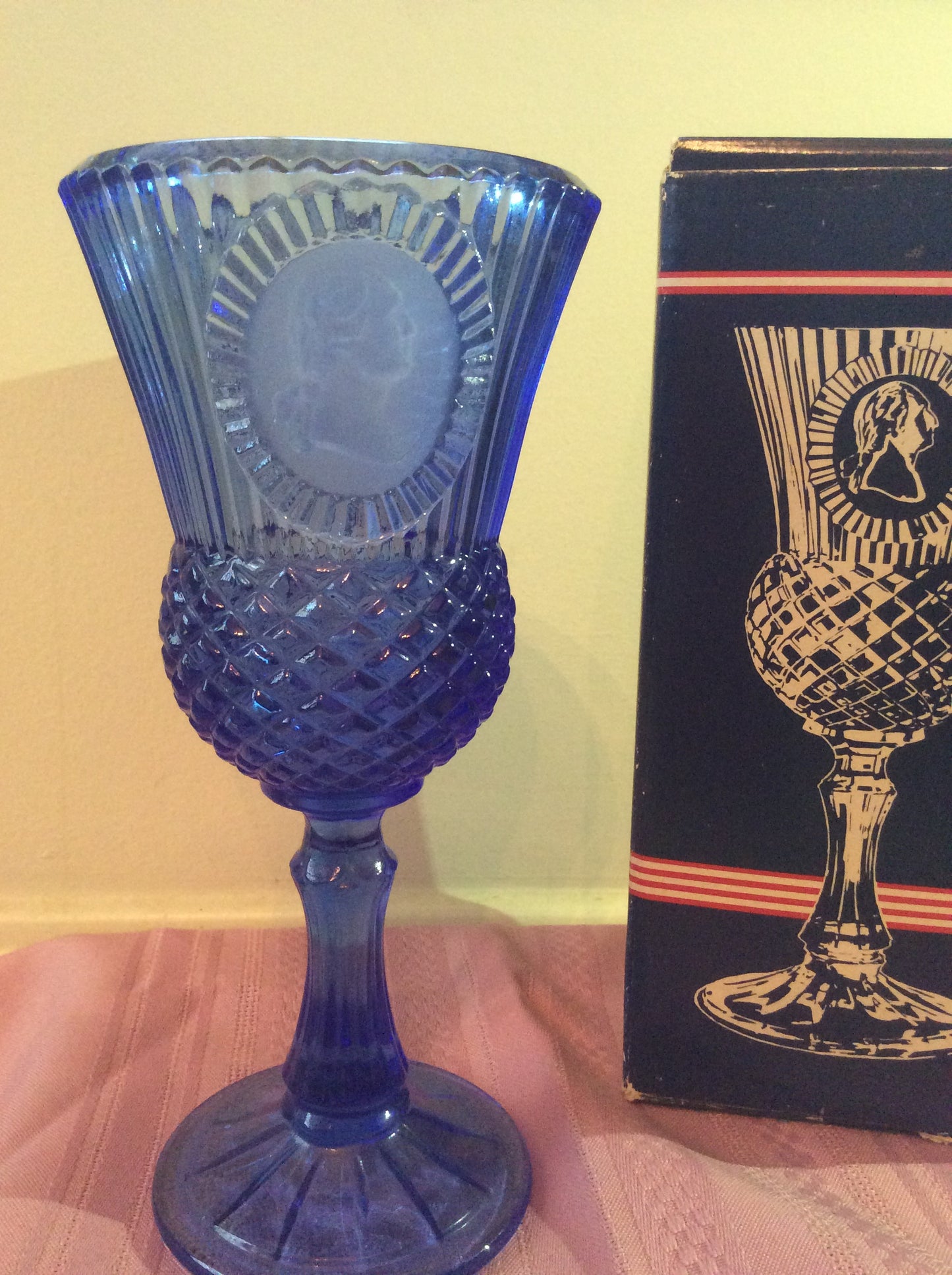 Set of 2 1976 Avon Washington Goblet Candle Holders