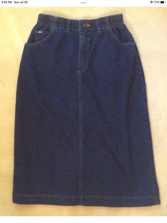 Vintage Lee Jeans Skirt Size 10 Petite