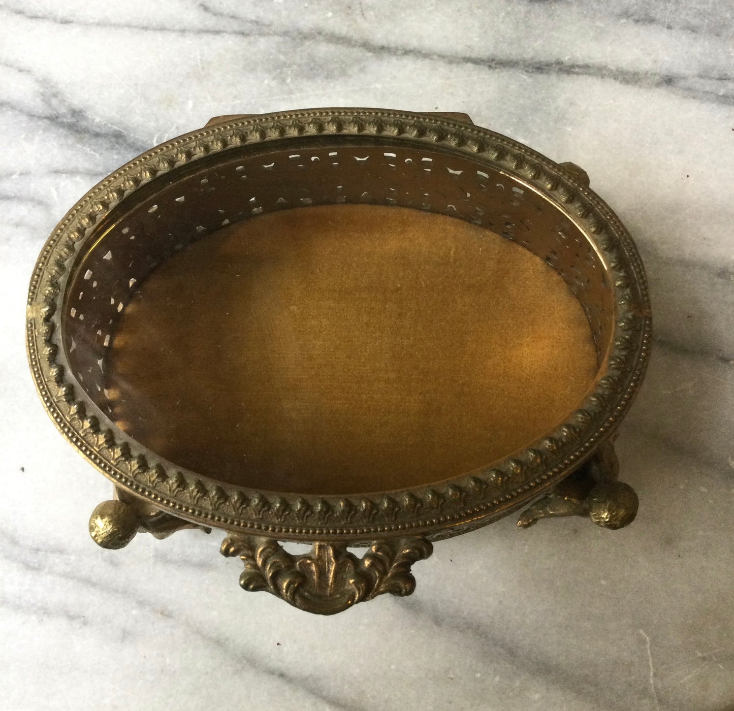 (EC#) Cherub Footed Ormolu Jewelry Box