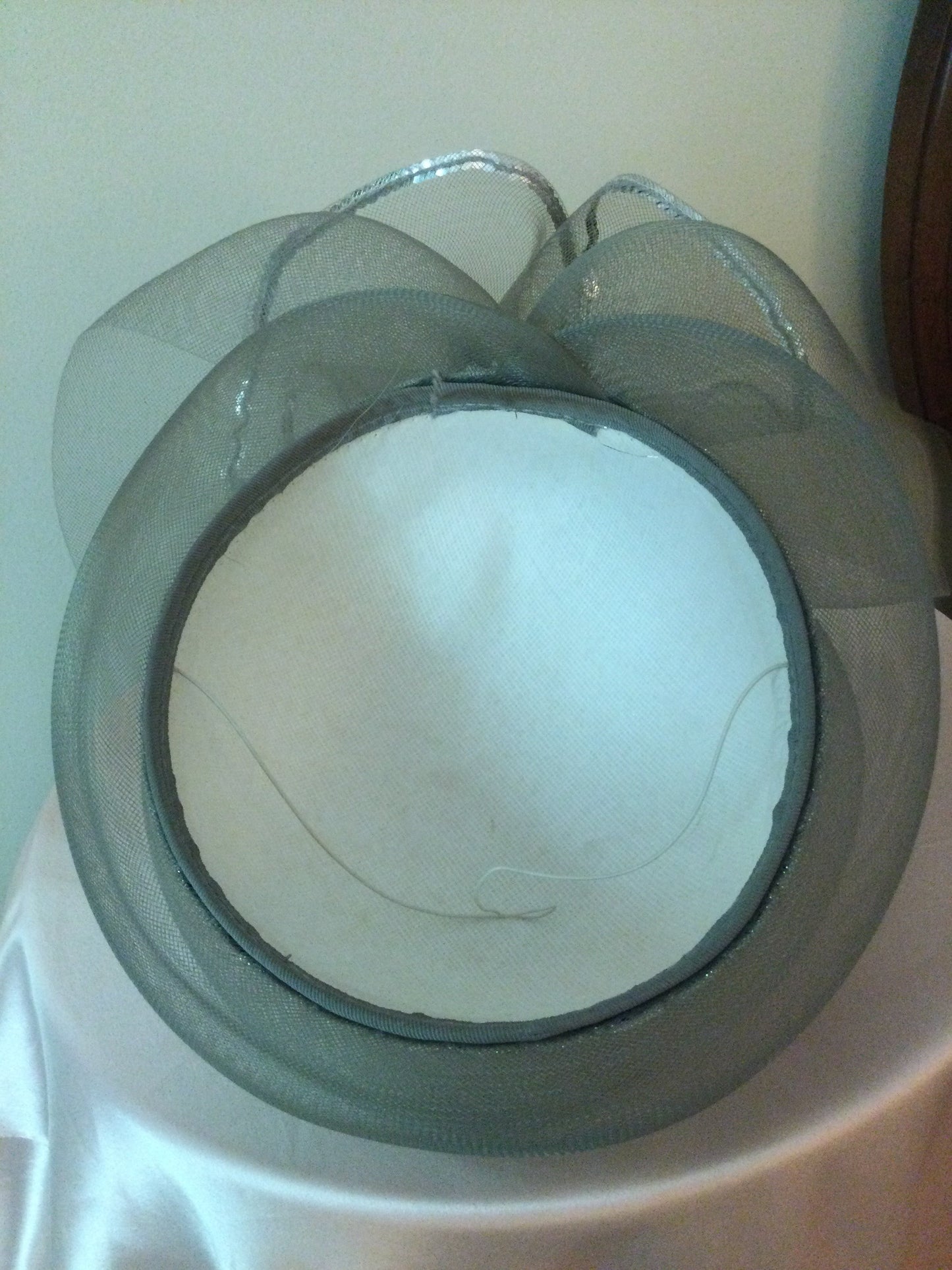 (BH#) Silver Pillbox Hat