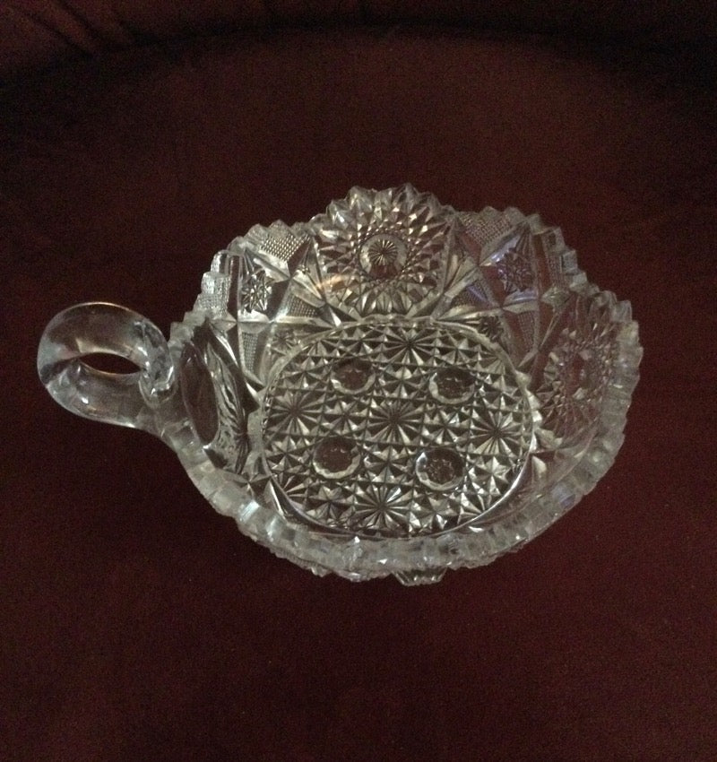 Cut Crystal Dish Vtg