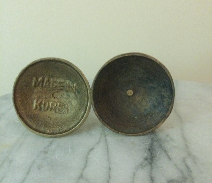 (I#) Vtg Pair of Brass Tulip Candlestick Holders