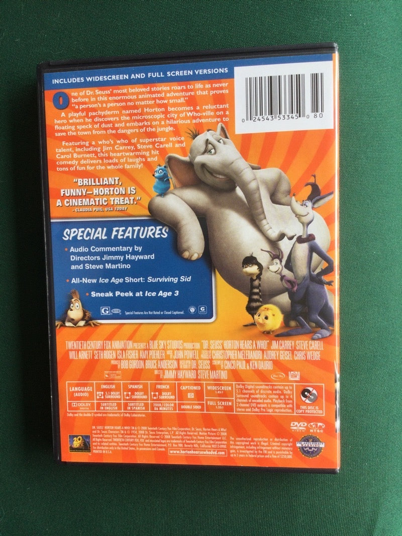 (KT#)Dr. Seuss Horton Hears a Who DVD