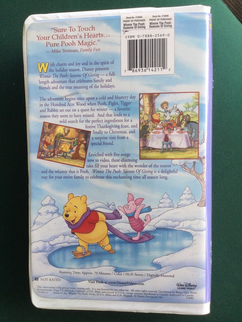 VHS Winnie the Pooh Seasons of Giving