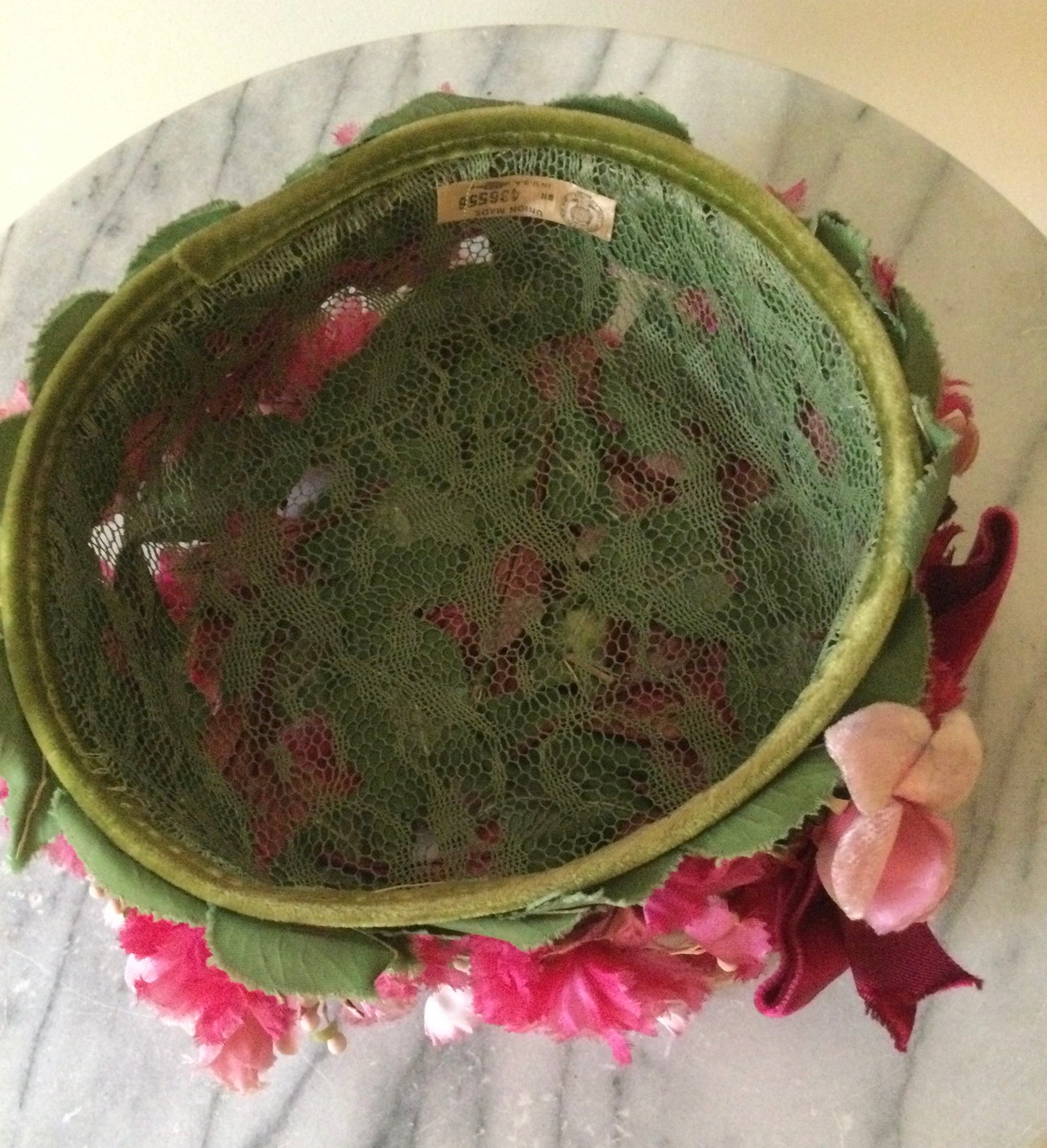 (P#) Floral ‘Garden Party’ Vintage 50’s Pillbox Hat