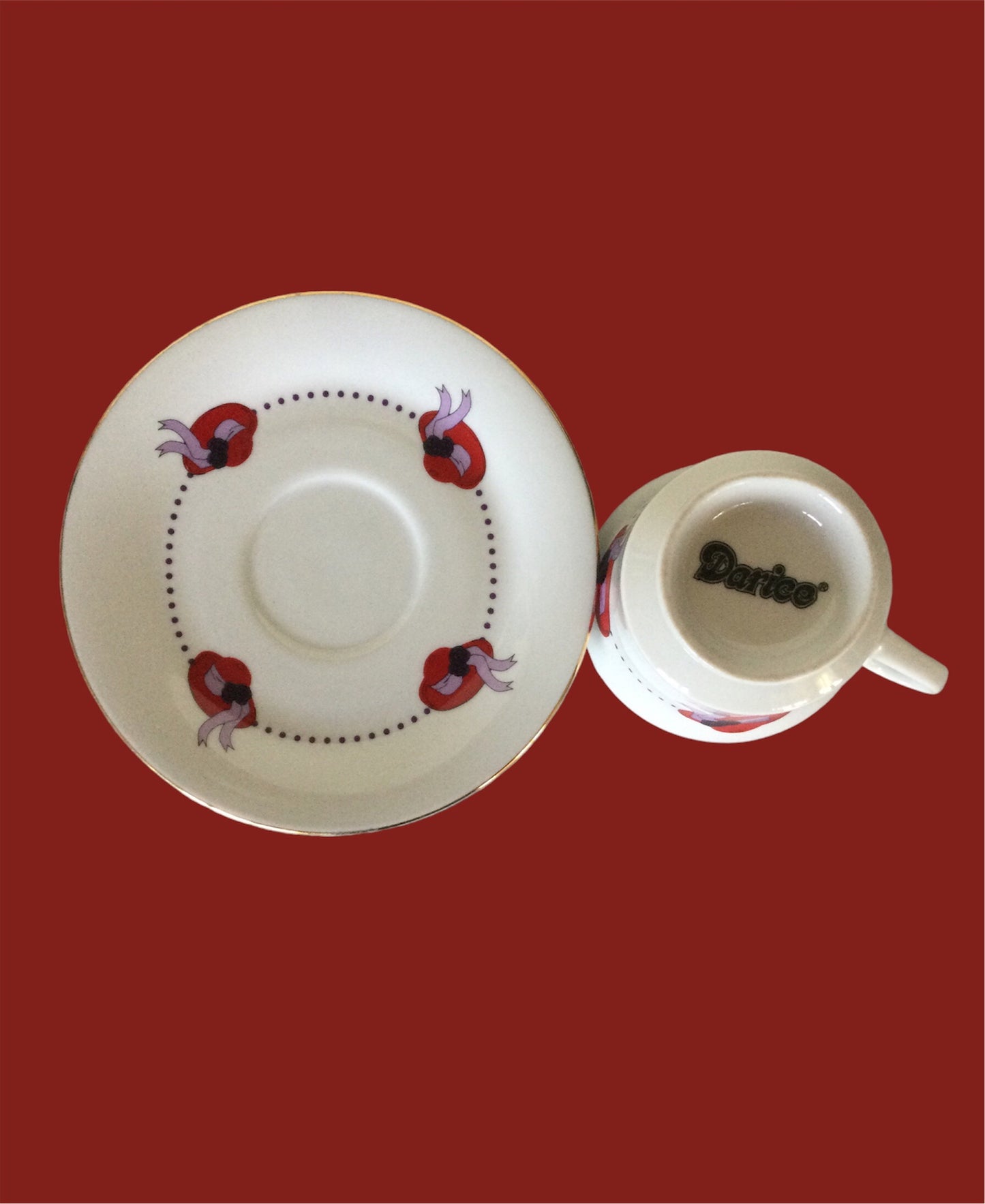 (DA#) Red Hat Society Tea Cup & Saucer